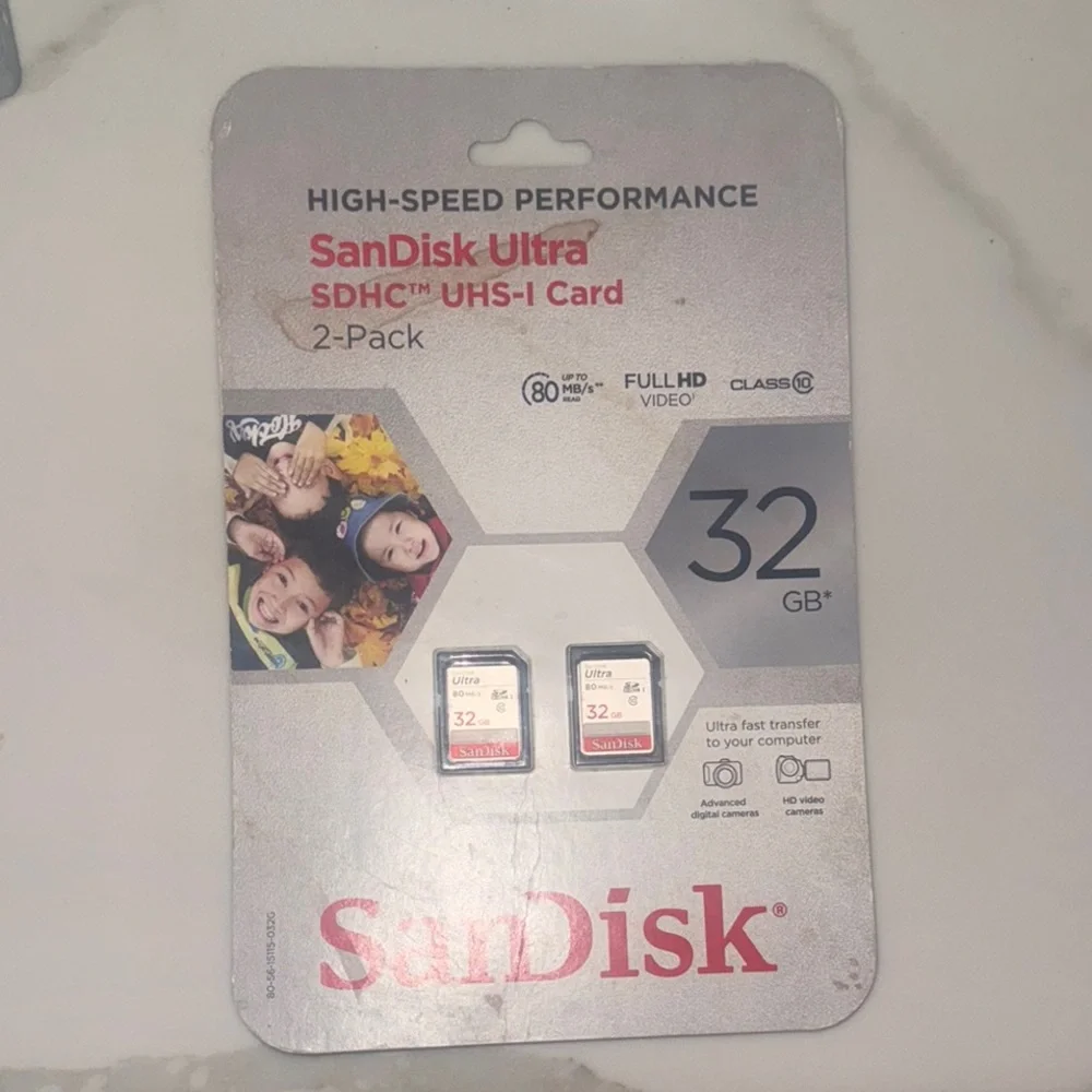 SanDisk Ultra SDHC UHS-I Card 32GB 2-Pack